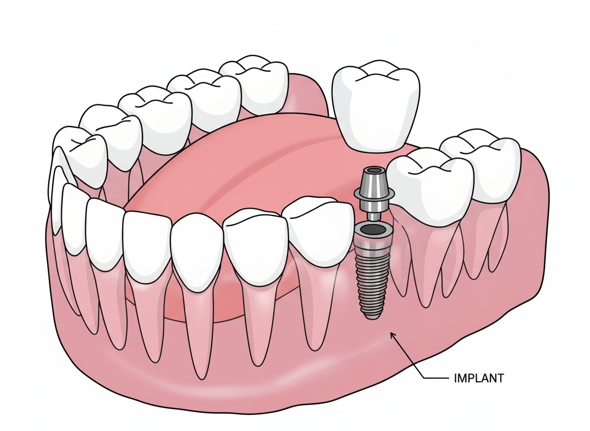 Couronne unitaire sur implant