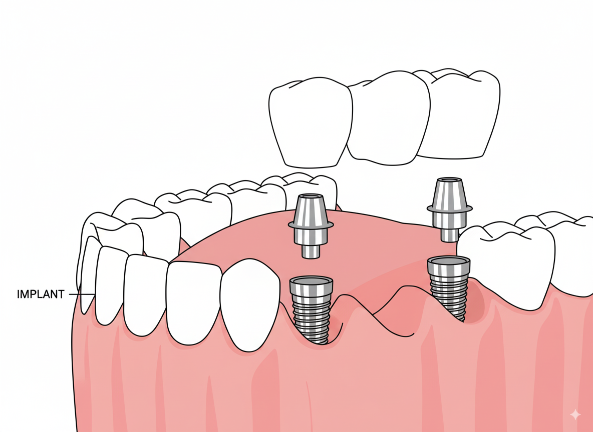 Bridge fixe sur implants